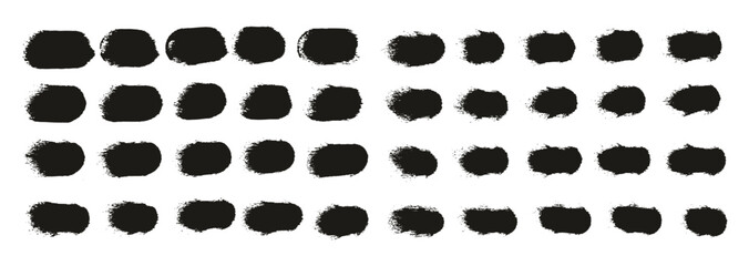 Hand Drawn Round Sponge Regular Artist Brush Straight Lines High Detail Abstract Vector Background Set 