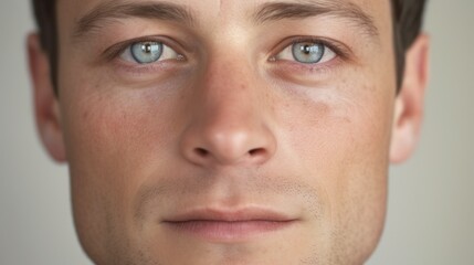 Capturing the close-up intensity in the man's eyes.