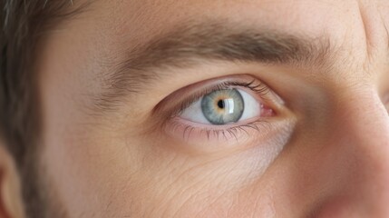 Obraz premium A detailed look at the man's eyes, creating a powerful connection.