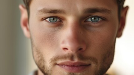 A detailed shot of a man's eyes, conveying a strong connection.