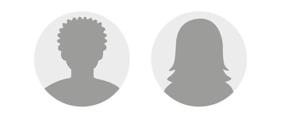 Vector flat illustration in grayscale. Avatar, user profile, person icon, profile picture. Suitable for social media profiles, icons, screensavers and as a template.
