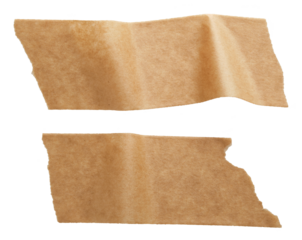 Adhesive paper tape set cut out on transparent background