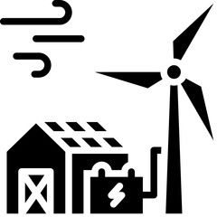 Green energy solutions icon. Solid design. For presentation, graphic design, mobile application.