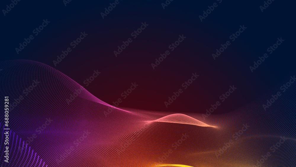 Canvas Prints abstract dot red purple wave gradient texture technology background.