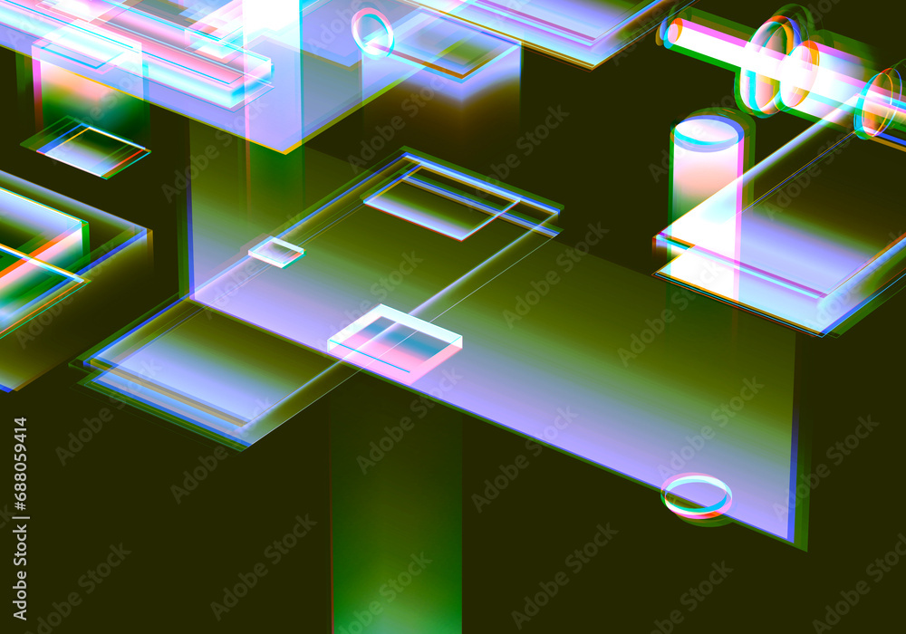 Aufkleber abstract circle board 3d rendering technology background.