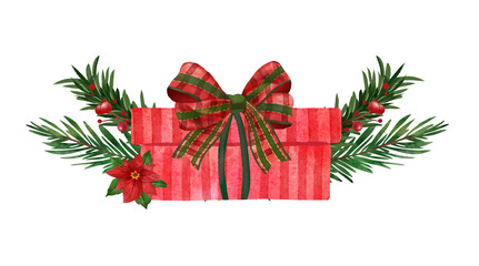 Christmas Gift Decoration Watercolor