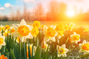 spring meadow with flowers