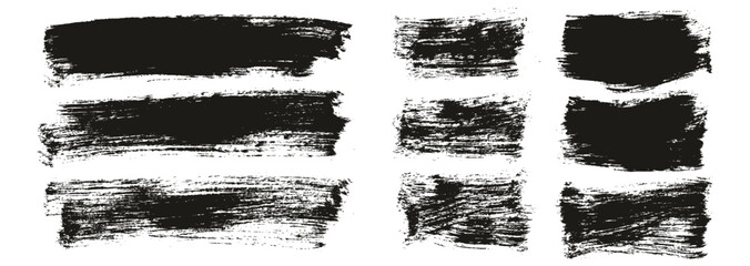 Hand Drawn Flat Paint Brush Thick Long & Short Background Mix High Detail Abstract Vector Background Mix Set 