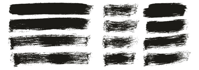 Hand Drawn Flat Paint Brush Thick Long & Short Background Mix High Detail Abstract Vector Background Mix Set 