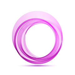 Abstract background of lilac circular lines, round frame on white background