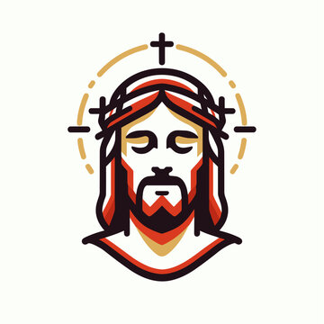 Christian symbol Jesus Christ falt logo icon. Christianity logo