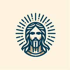 Christian symbol Jesus Christ falt logo icon. Christianity logo