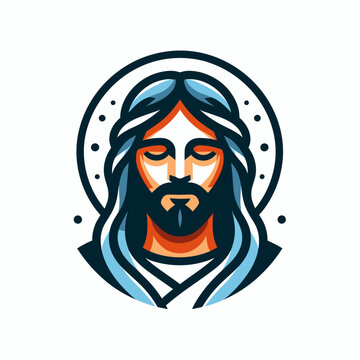 Christian symbol Jesus Christ falt logo icon. Christianity logo