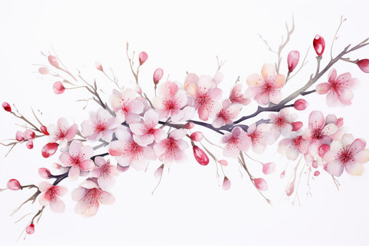 Japan cherry branch japanese floral tree blossom pink sakura background spring nature