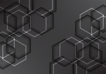 Hexagon geometric technology abstract background. Graphic for a signal connection online and futuristic internet concept. 