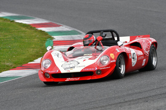 Scarperia, 2 April 2023: Lola T70 Mk III B year 1966 in action during Mugello Classic 2023 at Mugello Circuit in Italy.