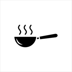 Wok frying pan icon. Vector illustration on white background.