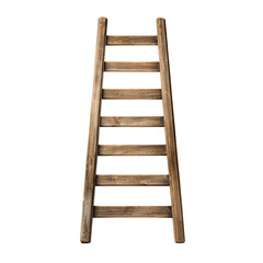 old wooden ladder isolated on transparent background Remove png, Clipping Path, pen tool - obrazy, fototapety, plakaty