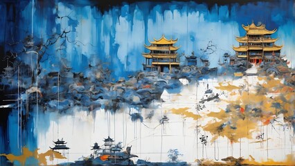 Street graffiti style China-Chic wallpaper