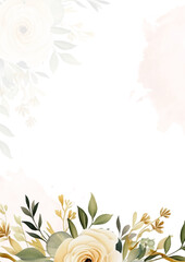 Beige vector realistic golden luxury invitation with flora and flower