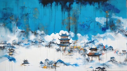 Street graffiti style China-Chic wallpaper