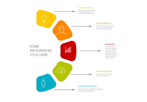 Vector side simple multipurpose Infographic five elements template