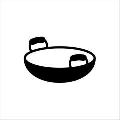 Wok frying pan icon. Wok frying pan for web design vector illustration eps 10.