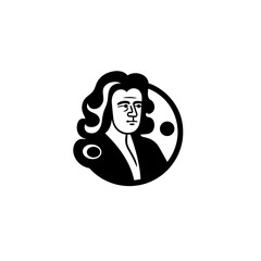 Isaac Newton, icon (black and white)