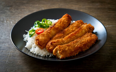 Fototapeta premium Capture the essence of Tonkatsu in a mouthwatering food photography shot Generative AI