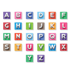 Set of colorful kids font vector