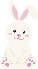 Cute flat bunny illustration