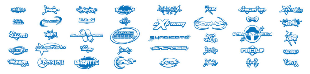 Name Logo Y2k style, streetwear, Futuristic, Cyber y2k, Retro Futurist, Graphic Geometric, Technology, Star