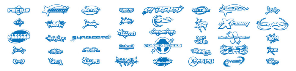 Name Logo Y2k style, streetwear, Futuristic, Cyber y2k, Retro Futurist, Graphic Geometric, Technology, Star