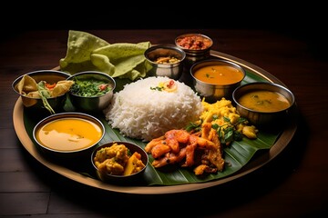 Traditional Sadya Spread, Onam Sadya, traditional food, festival day, vegetarian meal