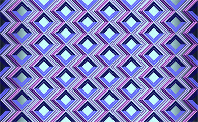 vector composition of plane geometric shapes and squares creating zigzag motion in pastel blue purple hues for your textile design, graphic design and other needs