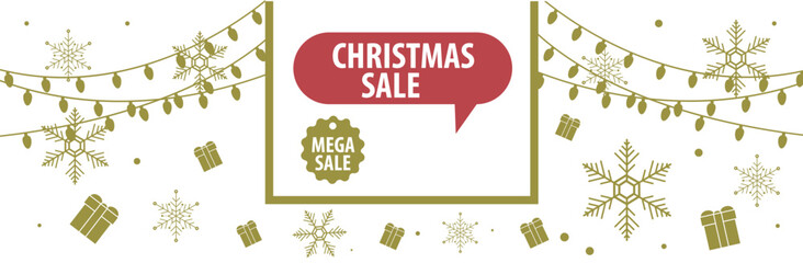Discounts and promotions for the Christmas holidays. Banner for Christmas holidays. Merry Christmas and Happy New Year.