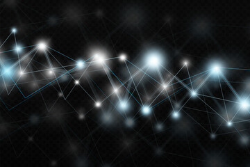 Abstract geometric background with
glowing connecting dots and lines.
