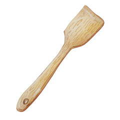 watercolor wooden spatula