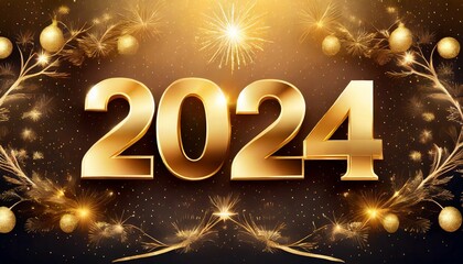 New Year gold metal number. Extend Warm Wishes for a Happy New Year and Merry Christmas with this greeting card. Elegance and festive spirit.