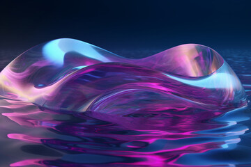 Closeup of a drop of water on the surface of the water