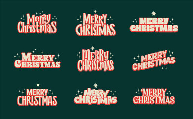 Merry Christmas lettering. Xmas salutation message in trendy typography.