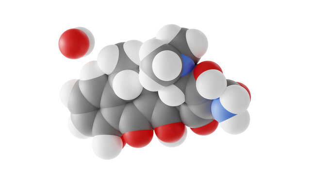 doxycycline molecule, broad-spectrum antibiotic, molecular structure, isolated 3d model van der Waals