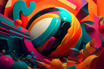 3d illustration of abstract geometric composition,digital artwork for creative graphic design