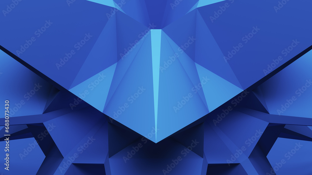 Poster abstract blue backgrounds lines triangle shapes structure geometrical tetra patterns 3d illustration