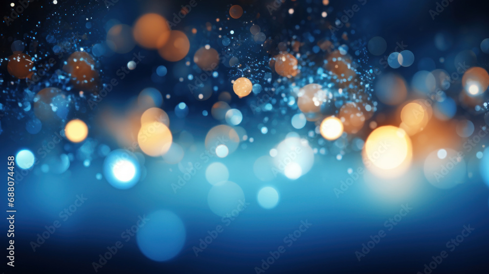 Poster abstract background with bokeh defocused lights and stars.