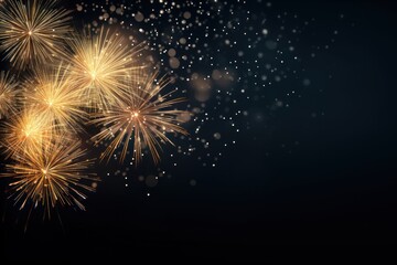 New Year’s Eve Fireworks Celebration with Night Sky