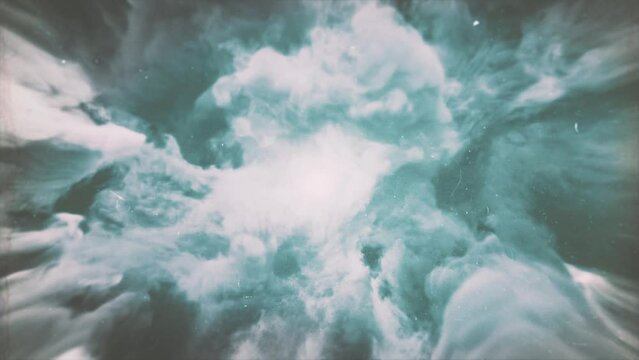 Vintage Smoke And Clouds From Hell/ 4k animation of a vintage abstract smoke background with threatening clouds exploding in slow motion