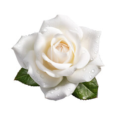 white rose with water drops isolated on transparent background Remove png, Clipping Path, pen tool