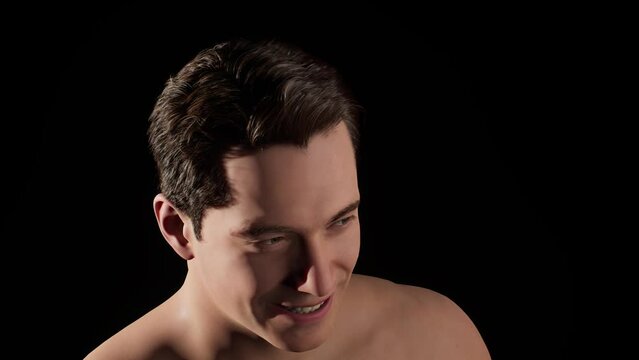 3D representation of a man whose hair grows back