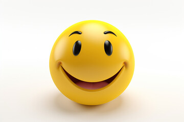 Emoticon with angry expression on white background. 3d illustration